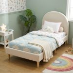 ALISA Single Divan Bed Frame-Beige Velvet - Image 2