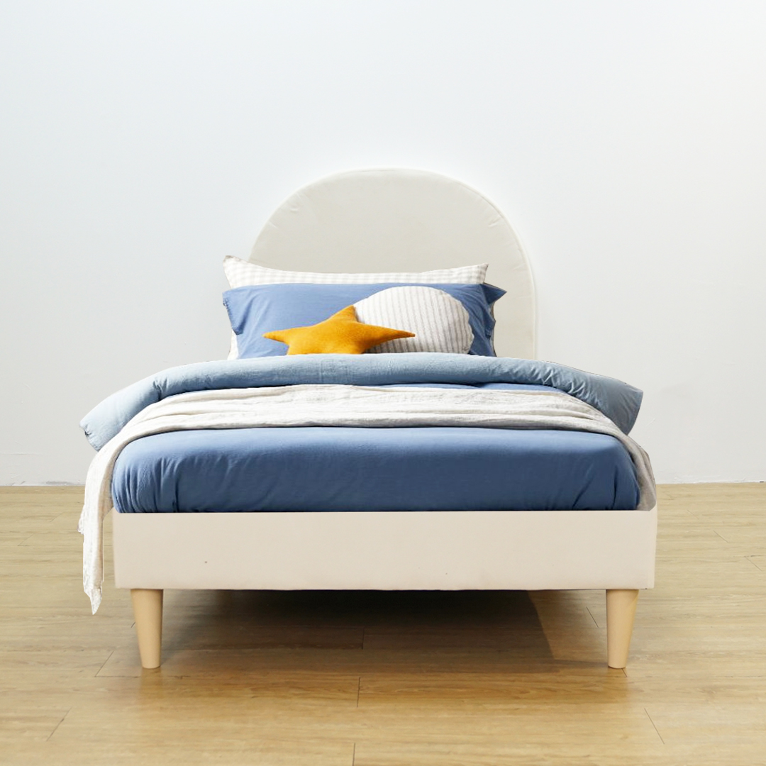 ALISA Single Divan Bed Frame Beige Velvet