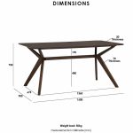 COPPER 160x90cm Dining Table-Cocoa - Image 8