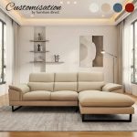 CUSTOM MADE-CHARLOTTE 3 Seater L Shaped Faux Leather Sofa