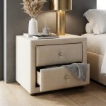 MANADO 2 Drawers Bedside Table-Beige