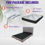 [Package] MANADO Queen & King Divan Bed With 8" Foam Mattress - Image 7