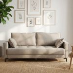 PENNY 3 Seater Sofa with 2 cushion pillows-Stone