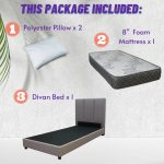 [Package] MANADO Single Size Bed With 8" Foam Mattress - Image 3