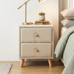 TAYLOR 2 Drawers Bedside Table-Beige