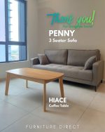 PENNY 3 Seater Sofa with 2 cushion pillows-Stone - Image 17