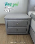 MANADO 2 Drawers Bedside Table-Light Grey - Image 13