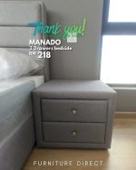 MANADO 2 Drawers Bedside Table-Light Grey - Image 14