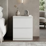 VESTA 2 Drawers Bedside Table-White