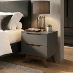 MARIAN 2 Drawer Bedside Table-Grey - Image 2