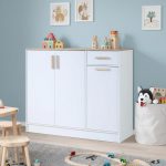AUSTIN 3 Door 1 Drawer Children Wardrobe-White
