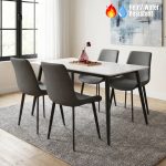CHARLIE 4 Seater Sintered Stone Dining Set-Grey