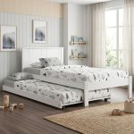ETHAN Single Size Pull Out Bed Frame-White
