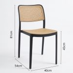 FION Stackable Designer Plastic Chair-Black - Image 11