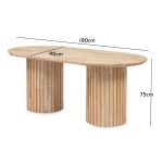 KAROL 180cm Oval Shaped Wooden Dining Table-3 colors - Image 5