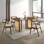 MALMO 4 Seater Dining Set-Walnut - Image 8