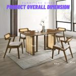 MALMO 4 Seater Dining Set-Walnut - Image 7