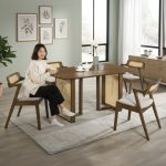 MALMO 4 Seater Dining Set-Walnut