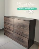 MARIE 6 Drawer Chest-Walnut - Image 6