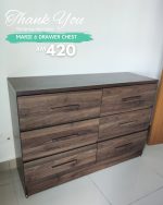 MARIE 6 Drawer Chest-Walnut - Image 7