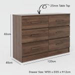 MARIE 6 Drawer Chest-Walnut - Image 5