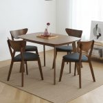 NAIDA 4 Seater Dining Set-Walnut - Image 2