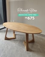 WESTIN Oval Shaped Coffee Table-Natural - Image 3
