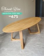 WESTIN Oval Shaped Coffee Table-Natural - Image 4
