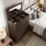 VESTA Premium Grade 4 Drawer Chest With Mirror-Dark Brown