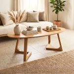 WESTIN Oval Shaped Coffee Table-Natural
