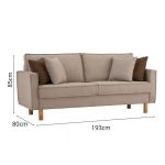 NEXUS 3 Seater Sofa-Stone - Image 12