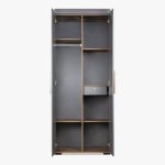 ROME 2 Door Wardrobe-Walnut+Grey - Image 7