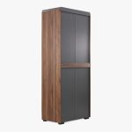 ROME 2 Door Wardrobe-Walnut+Grey - Image 6