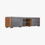 ROME 180CM TV Cabinet-Walnut+Grey - Image 2
