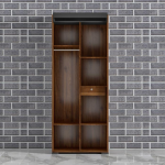 ROME 2 Door Wardrobe-Walnut+Grey - Image 10