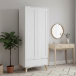 TIVOLI 2 Door 1 Drawer Wardrobe-White - Image 2