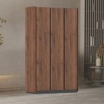 BOSTON 3 Door Wardrobe-Walnut - Image 2