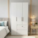 DOREEN 3 Door 2 Drawer With Key Lock Wardrobe-White