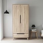 FELICE 2 Door 1 Drawer Wardrobe-Oak