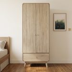 GALINA 2 Door 1 Drawer Wardrobe-Oak