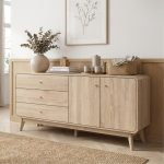 GALINA 3 Drawer 2 Door Sideboard-Oak - Image 3