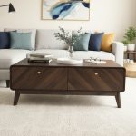 GENOA 120CM 2 Drawers Coffee Table-Walnut