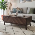 GENOA 120CM 2 Drawers Coffee Table-Walnut - Image 2