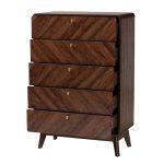 GENOA 5 Drawer Chest-Walnut - Image 11