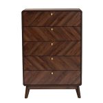GENOA 5 Drawer Chest-Walnut - Image 10