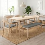 [Last Set] LEVANTE 6 Seater With Bench Dining Set-White Wash