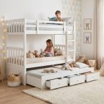 MARINA Solid Wood Bunk Bed-White