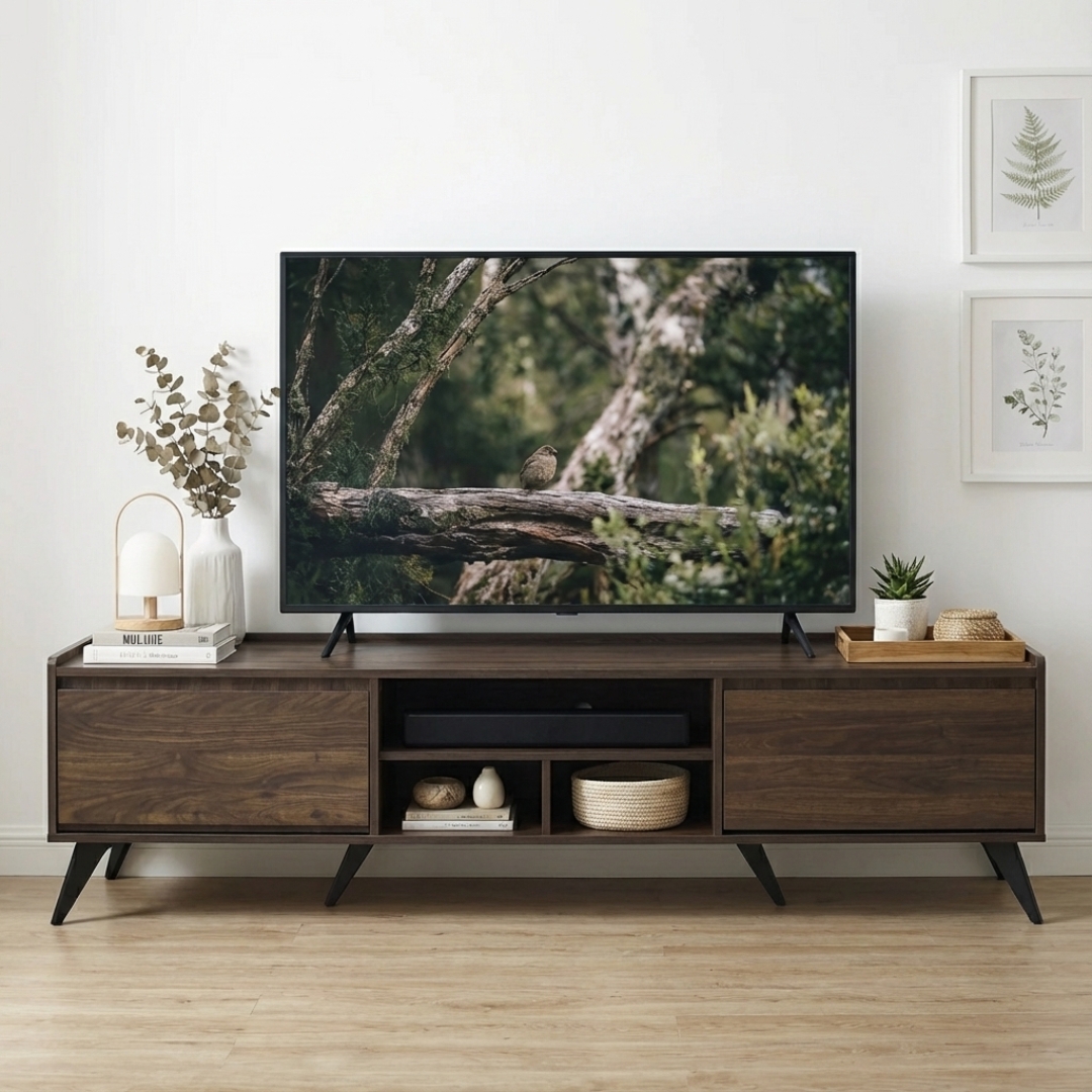 MAXTON TV-1 MAXTON 6 Feet TV Cabinet-Walnut - Image 1