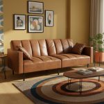 MEGAN 3 Seater Sofa Bed-Vintage Brown