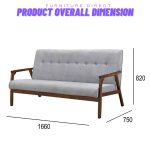 NOVA 3 Seater Sofa -Light Grey - Image 3